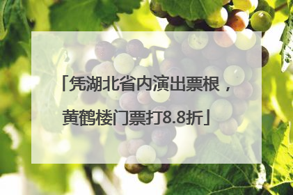 凭湖北省内演出票根，黄鹤楼门票打8.8折